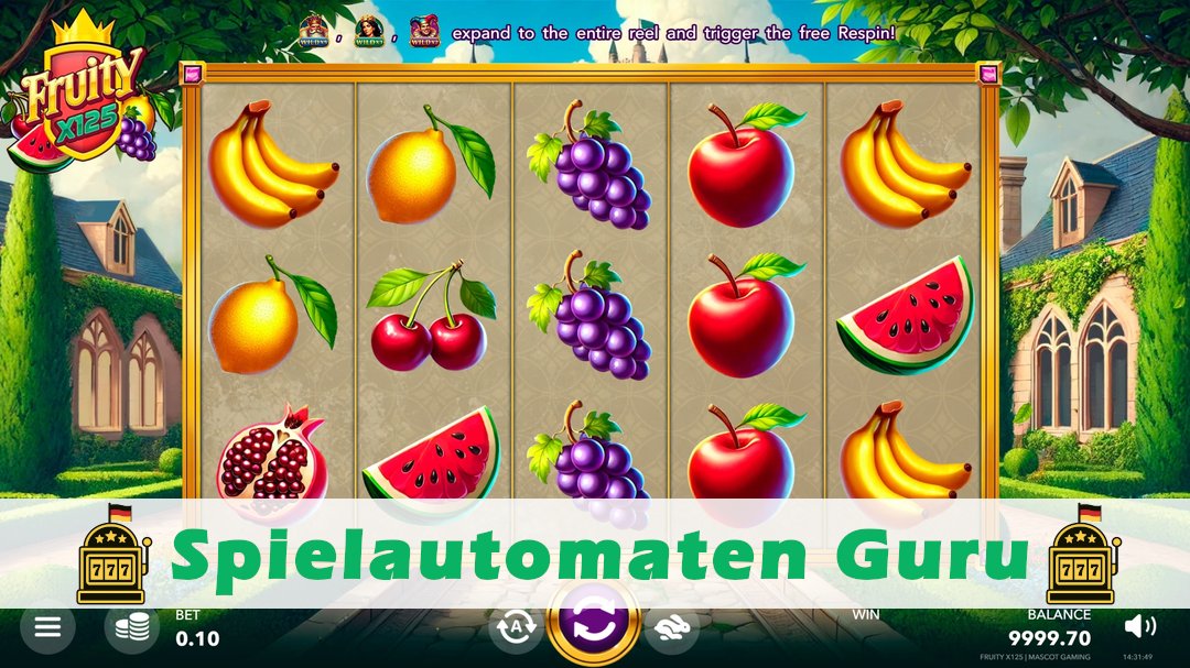Screenshot der Demo-Version des Spiels Fruity x125 Demo des Spielautomaten Fruity x125