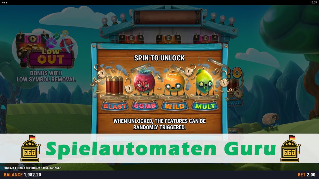 Screenshot der Demo-Version des Spiels Fruitzy Frenzy Feverenzy MultiChase Demo des Spielautomaten Fruitzy Frenzy Feverenzy MultiChase