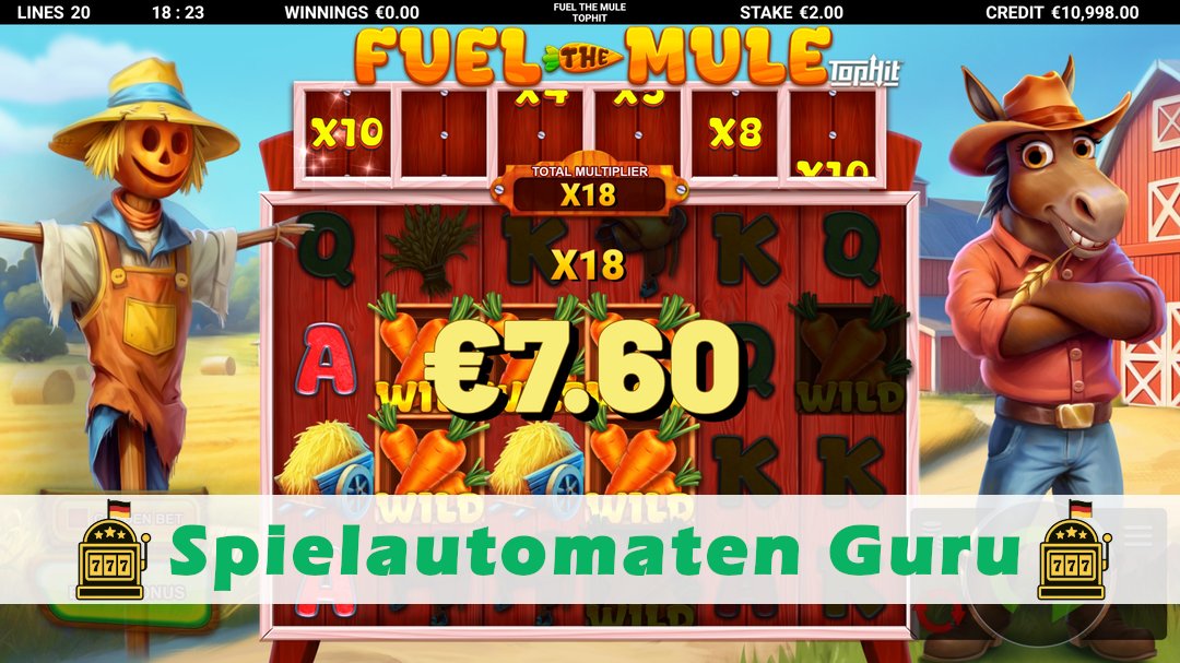 Screenshot der Demo-Version des Spiels Fuel the Mule TopHit Demo des Spielautomaten Fuel the Mule TopHit