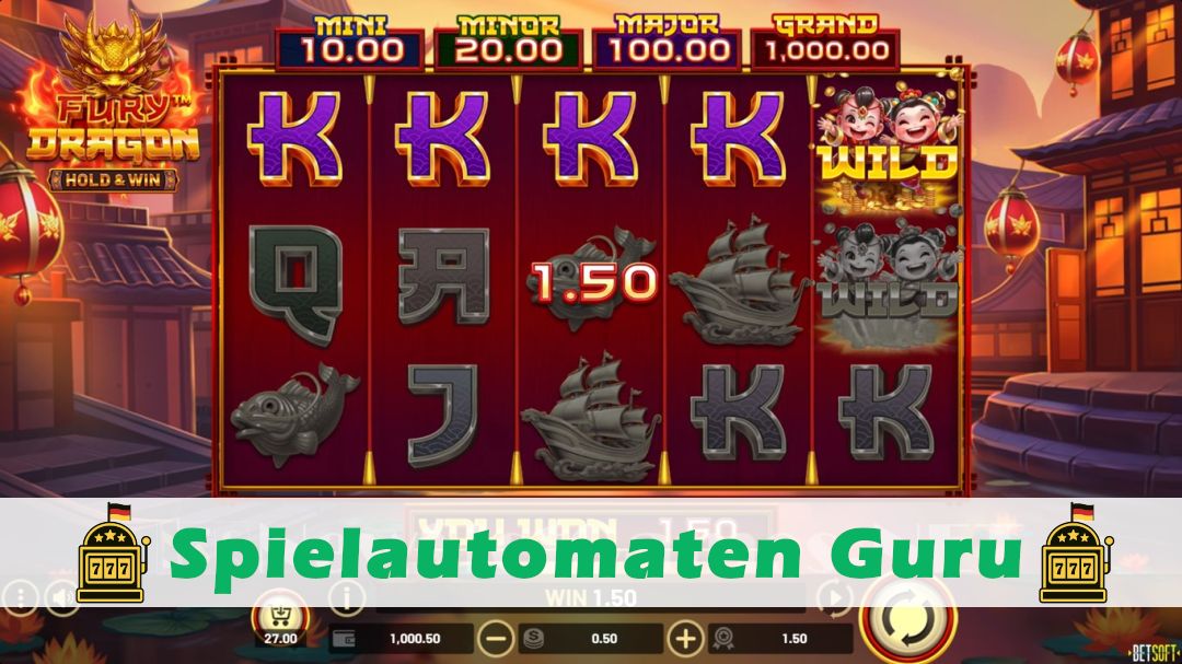 Screenshot der Demo-Version des Spiels Fury Dragon Demo des Spielautomaten Fury Dragon
