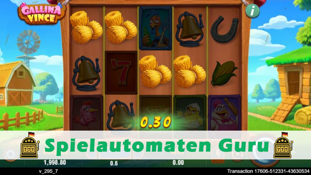 Screenshot der Demo-Version des Spiels Gallina Vince Demo des Spielautomaten Gallina Vince