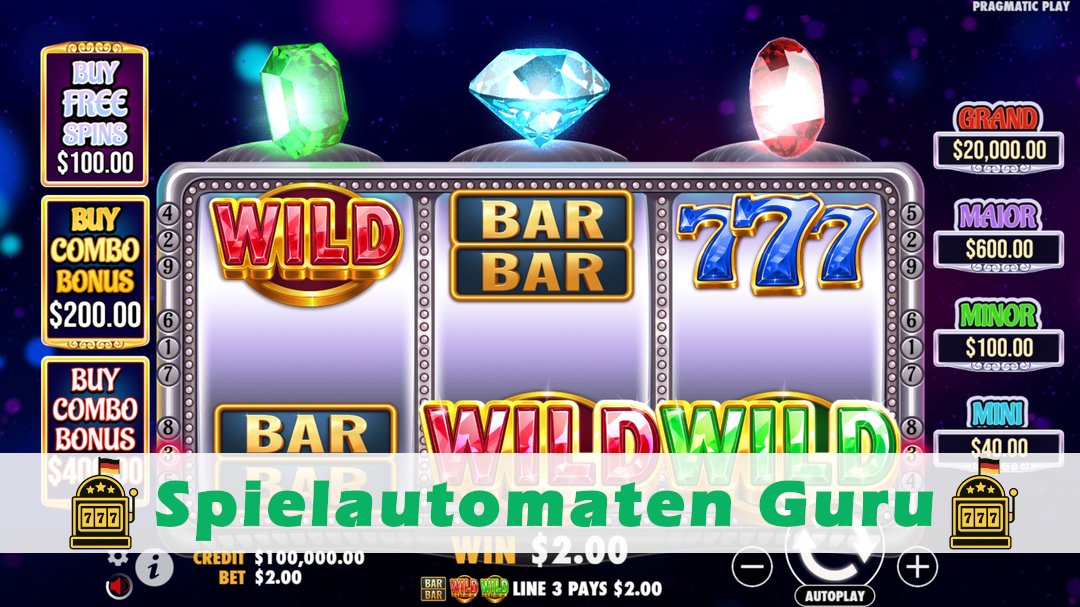 Screenshot der Demo-Version des Spiels Gem Trio Demo des Spielautomaten Gem Trio