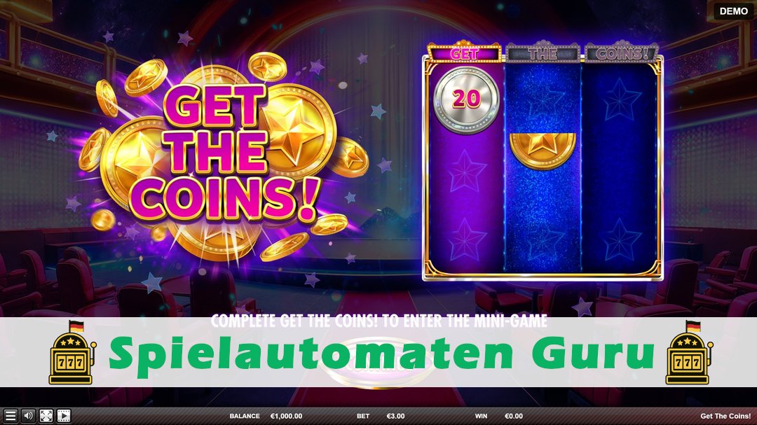 Screenshot der Demo-Version des Spiels Get The Coins! Demo des Spielautomaten Get The Coins!