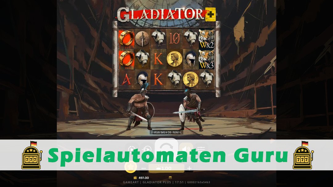 Screenshot der Demo-Version des Spiels Gladiator+ Demo des Spielautomaten Gladiator+