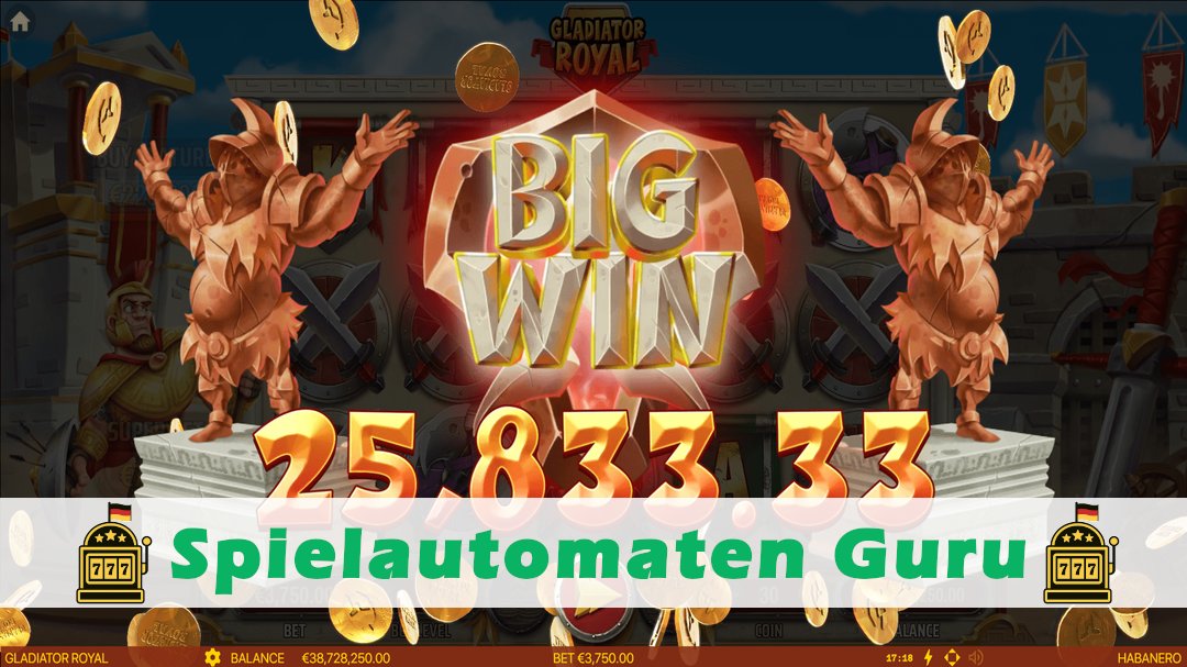 Screenshot der Demo-Version des Spiels Gladiator Royal Demo des Spielautomaten Gladiator Royal