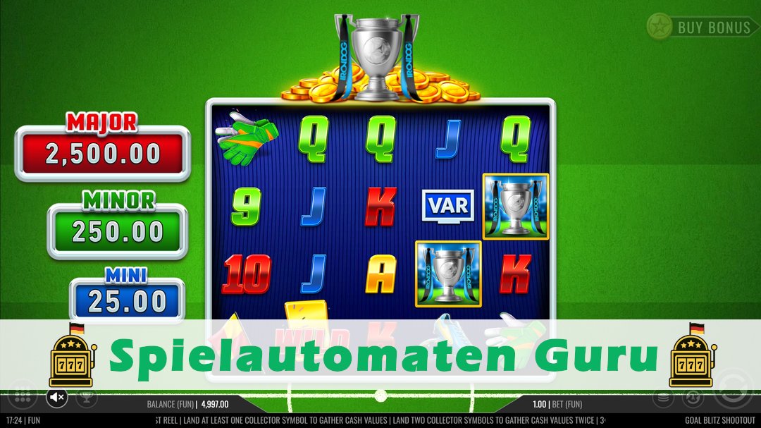 Screenshot der Demo-Version des Spiels Goal Blitz Shootout Demo des Spielautomaten Goal Blitz Shootout