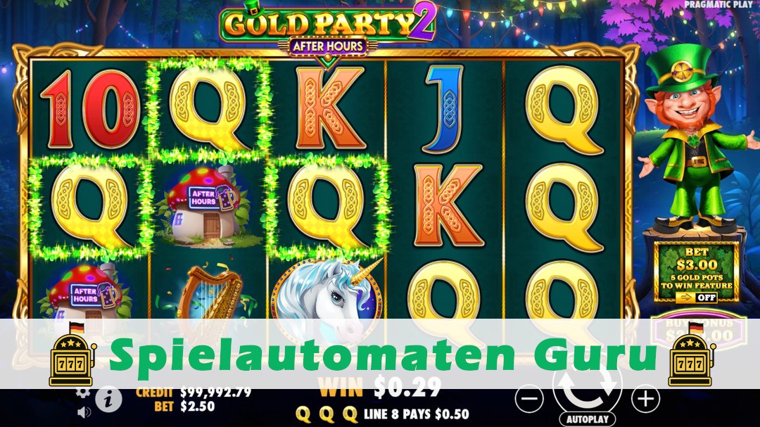 Screenshot der Demo-Version des Spiels Gold Party 2 After Hours Demo des Spielautomaten Gold Party 2 After Hours