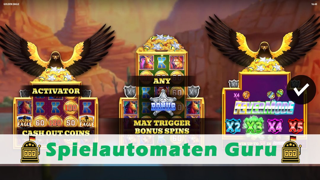 Screenshot der Demo-Version des Spiels Golden Eagle Demo des Spielautomaten Golden Eagle