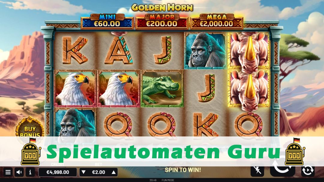 Screenshot der Demo-Version des Spiels Golden Horn Demo des Spielautomaten Golden Horn