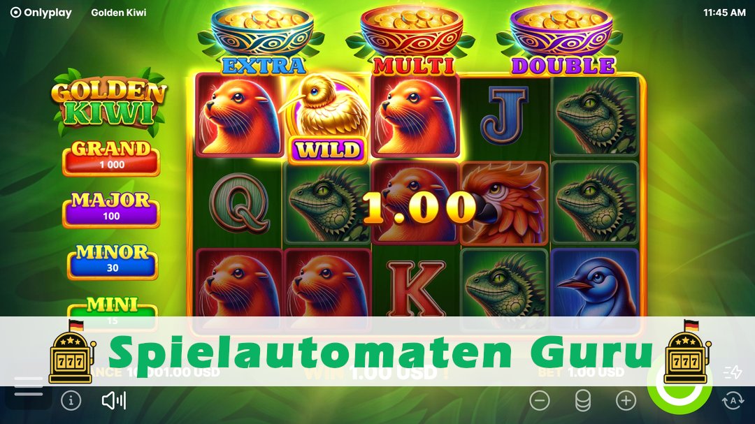 Screenshot der Demo-Version des Spiels Golden Kiwi Demo des Spielautomaten Golden Kiwi