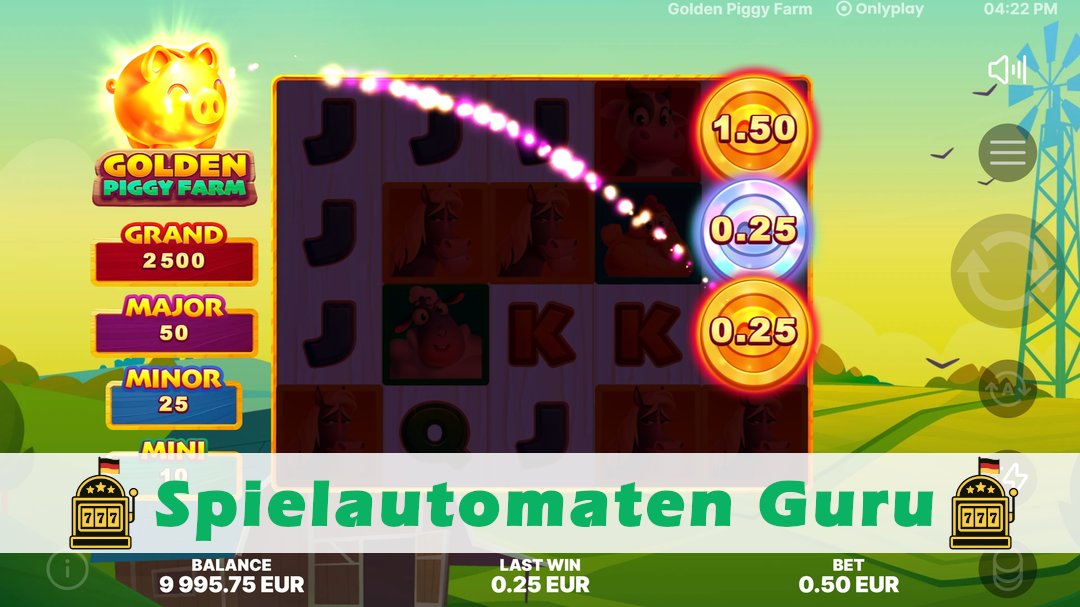 Screenshot der Demo-Version des Spiels Golden Piggy Farm Demo des Spielautomaten Golden Piggy Farm