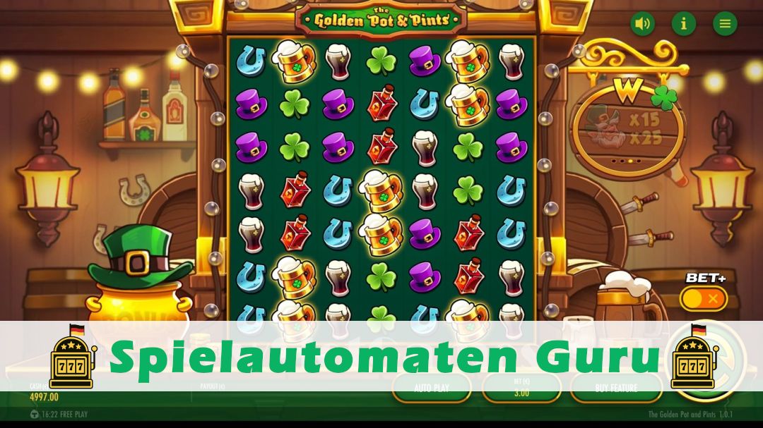 Screenshot der Demo-Version des Spiels The Golden Pot & Pints Demo des Spielautomaten The Golden Pot & Pints