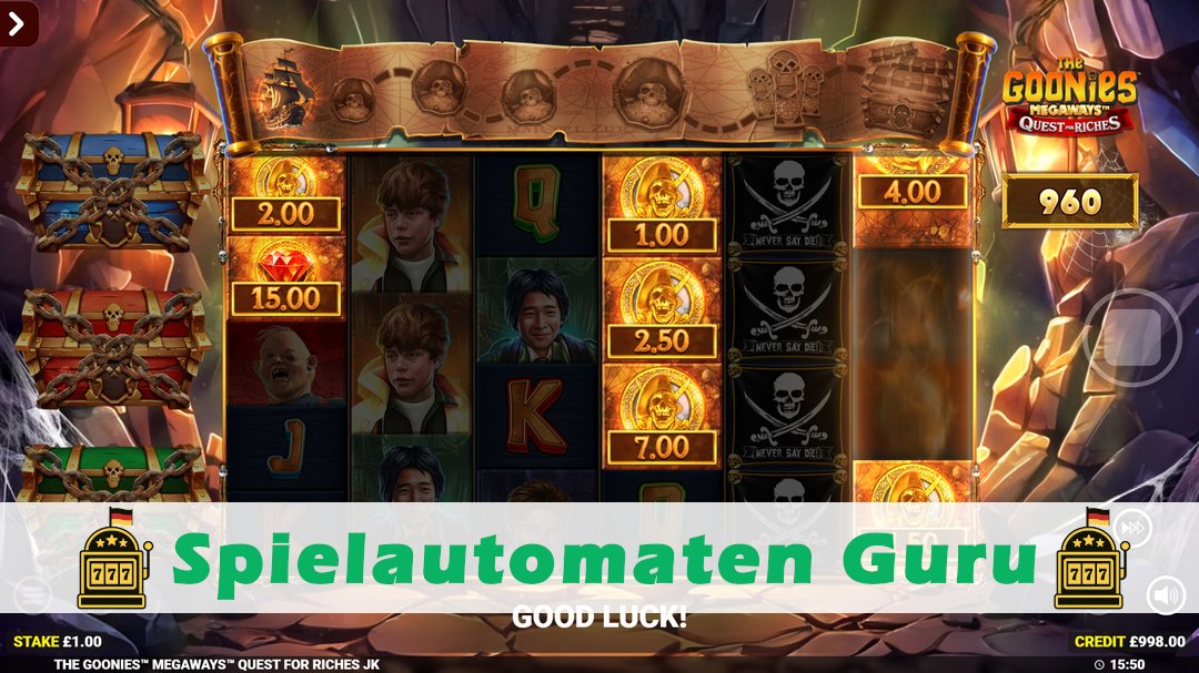 Screenshot der Demo-Version des Spiels The Goonies Megaways Quest For Riches Demo des Spielautomaten The Goonies Megaways Quest For Riches