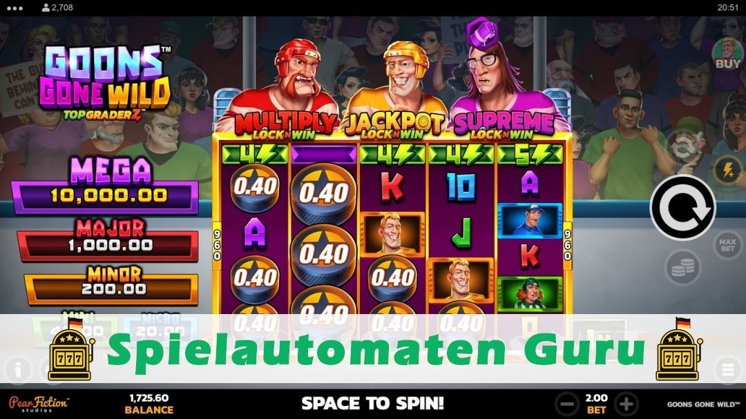 Screenshot der Demo-Version des Spiels Goons Gone Wild Demo des Spielautomaten Goons Gone Wild