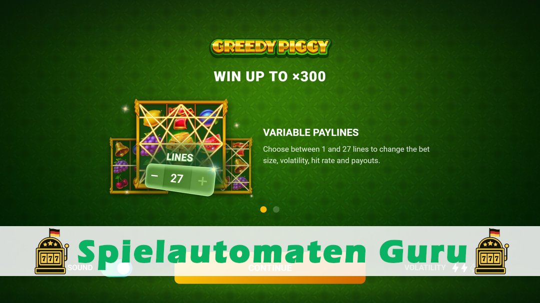 Screenshot der Demo-Version des Spiels Greedy Piggy Demo des Spielautomaten Greedy Piggy