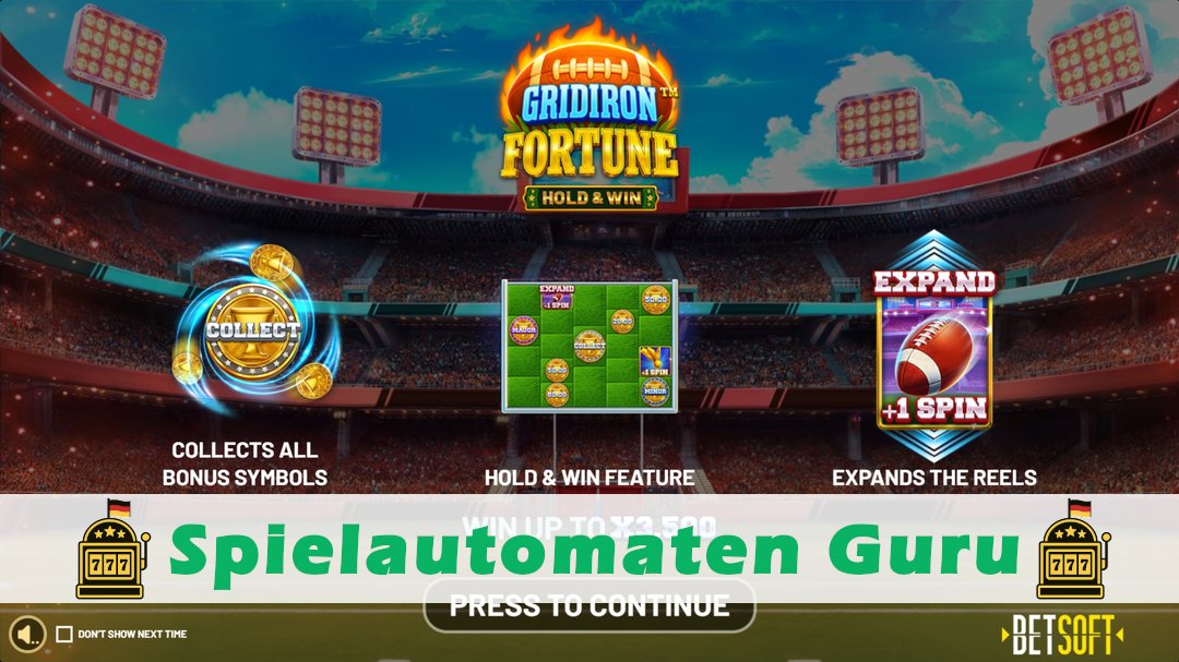 Screenshot der Demo-Version des Spiels Gridiron Fortune Hold & Win Demo des Spielautomaten Gridiron Fortune Hold & Win