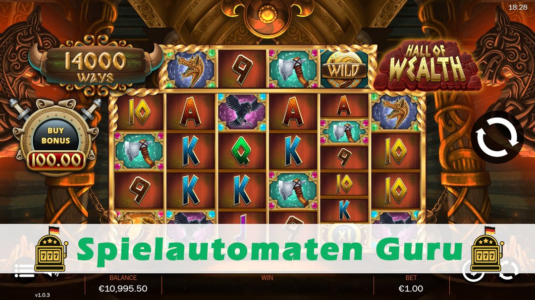 Screenshot der Demo-Version des Spiels Hall of Wealth Demo des Spielautomaten Hall of Wealth