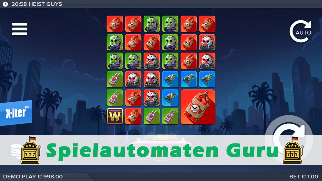 Screenshot der Demo-Version des Spiels Heist Guys Demo des Spielautomaten Heist Guys