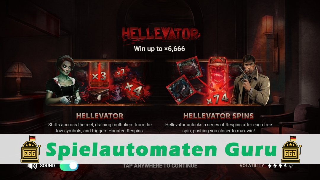 Screenshot der Demo-Version des Spiels Hellevator Demo des Spielautomaten Hellevator