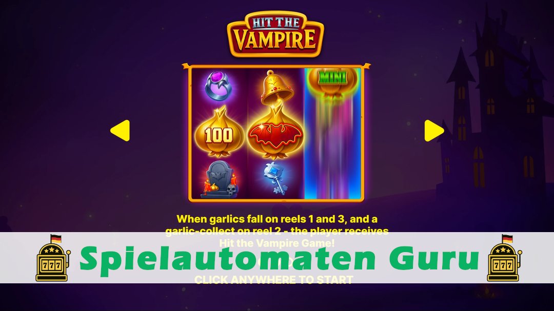 Screenshot der Demo-Version des Spiels Hit the Vampire Demo des Spielautomaten Hit the Vampire