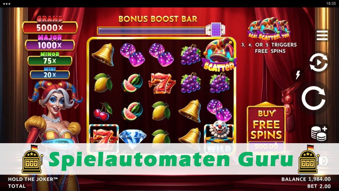 Screenshot der Demo-Version des Spiels Hold the Joker Demo des Spielautomaten Hold the Joker