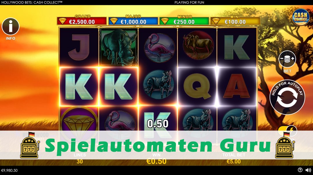Screenshot der Demo-Version des Spiels Hollywood Bets Cash Collect Demo des Spielautomaten Hollywood Bets Cash Collect