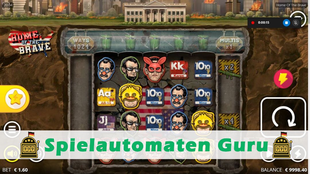 Screenshot der Demo-Version des Spiels Home of the Brave Demo des Spielautomaten Home of the Brave