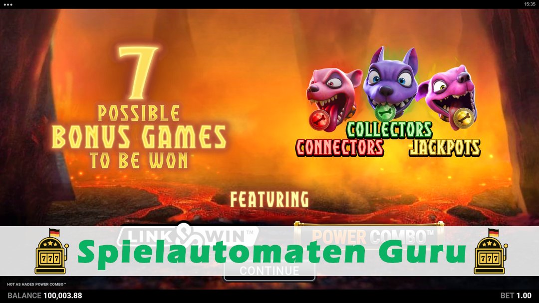 Screenshot der Demo-Version des Spiels Hot As Hades Power Combo Demo des Spielautomaten Hot As Hades Power Combo