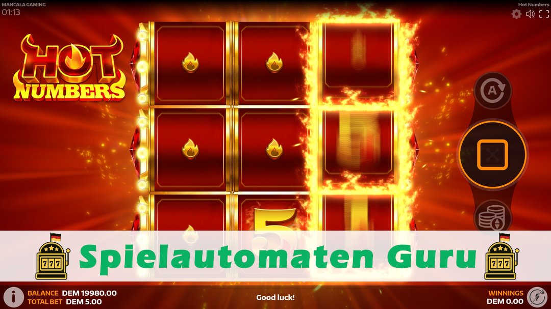 Screenshot der Demo-Version des Spiels Hot Numbers Demo des Spielautomaten Hot Numbers