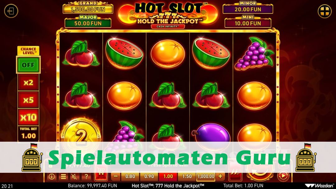 Screenshot der Demo-Version des Spiels Hot Slot 777 Hold the Jackpot Demo des Spielautomaten Hot Slot 777 Hold the Jackpot