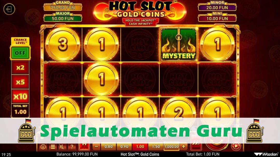 Screenshot der Demo-Version des Spiels Hot Slot Gold Coins Demo des Spielautomaten Hot Slot Gold Coins