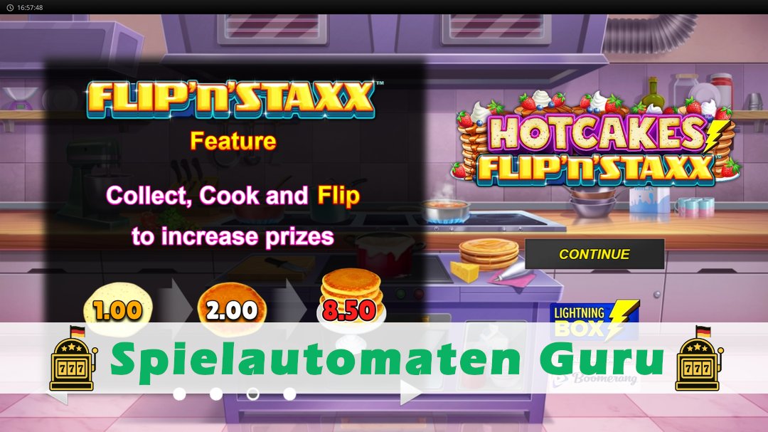 Screenshot der Demo-Version des Spiels Hotcakes FlipnStaxx Demo des Spielautomaten Hotcakes FlipnStaxx