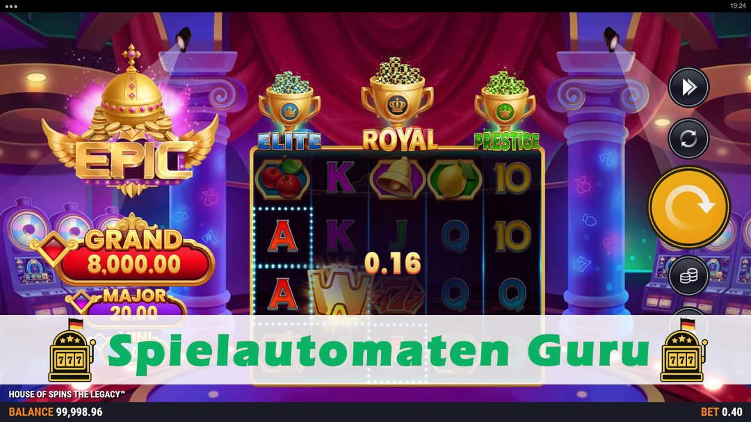 Screenshot der Demo-Version des Spiels House of Spins the Legacy Demo des Spielautomaten House of Spins the Legacy