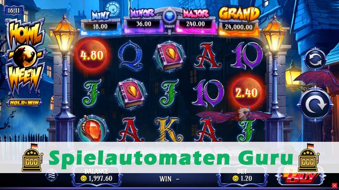 Screenshot der Demo-Version des Spiels Howl-O-Ween Demo des Spielautomaten Howl-O-Ween