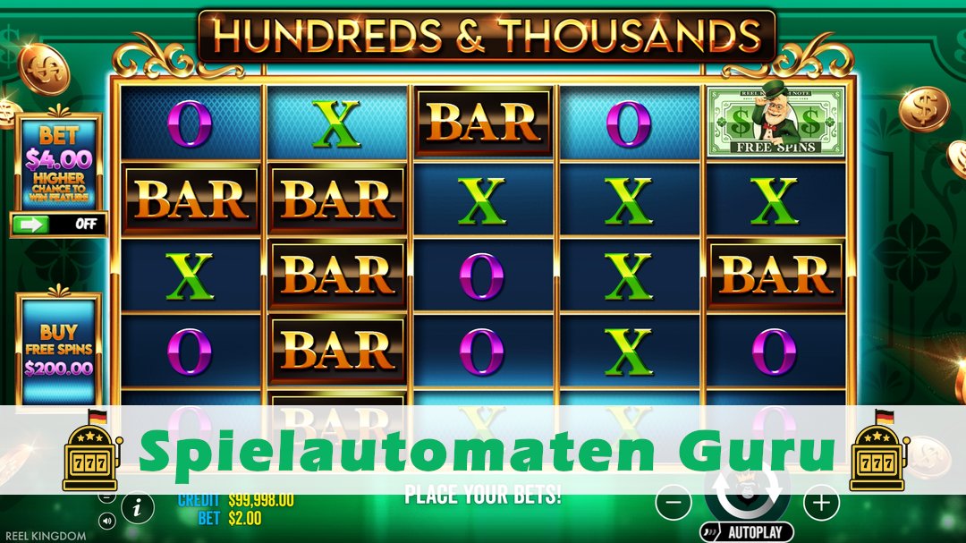 Screenshot der Demo-Version des Spiels Hundreds and Thousands Demo des Spielautomaten Hundreds and Thousands