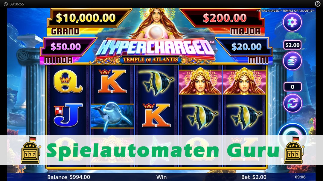 Demo des Spielautomaten Hypercharged Temple of Atlantis