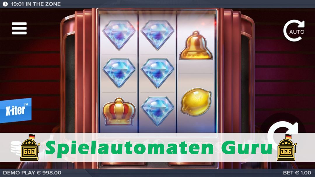 Screenshot der Demo-Version des Spiels In the Zone Demo des Spielautomaten In the Zone