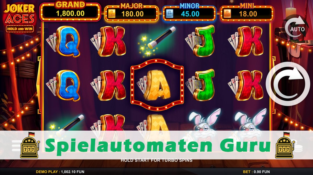 Screenshot der Demo-Version des Spiels Joker Aces Hold & Win Demo des Spielautomaten Joker Aces Hold & Win