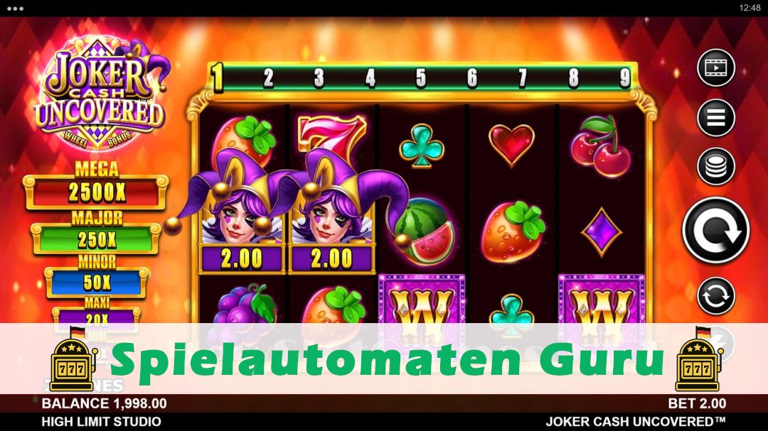 Screenshot der Demo-Version des Spiels Joker Cash Uncovered Demo des Spielautomaten Joker Cash Uncovered