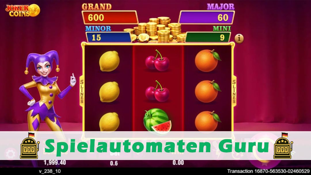 Screenshot der Demo-Version des Spiels Joker Coins Hit The Cash Demo des Spielautomaten Joker Coins Hit The Cash