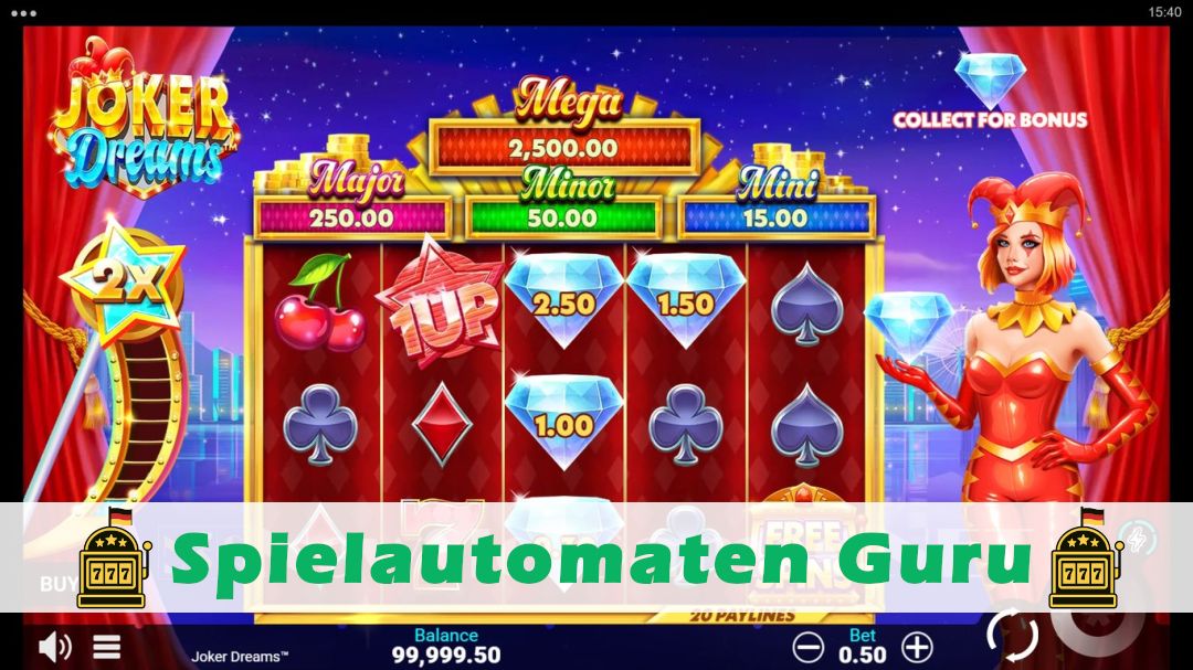 Screenshot der Demo-Version des Spiels Joker Dreams Demo des Spielautomaten Joker Dreams
