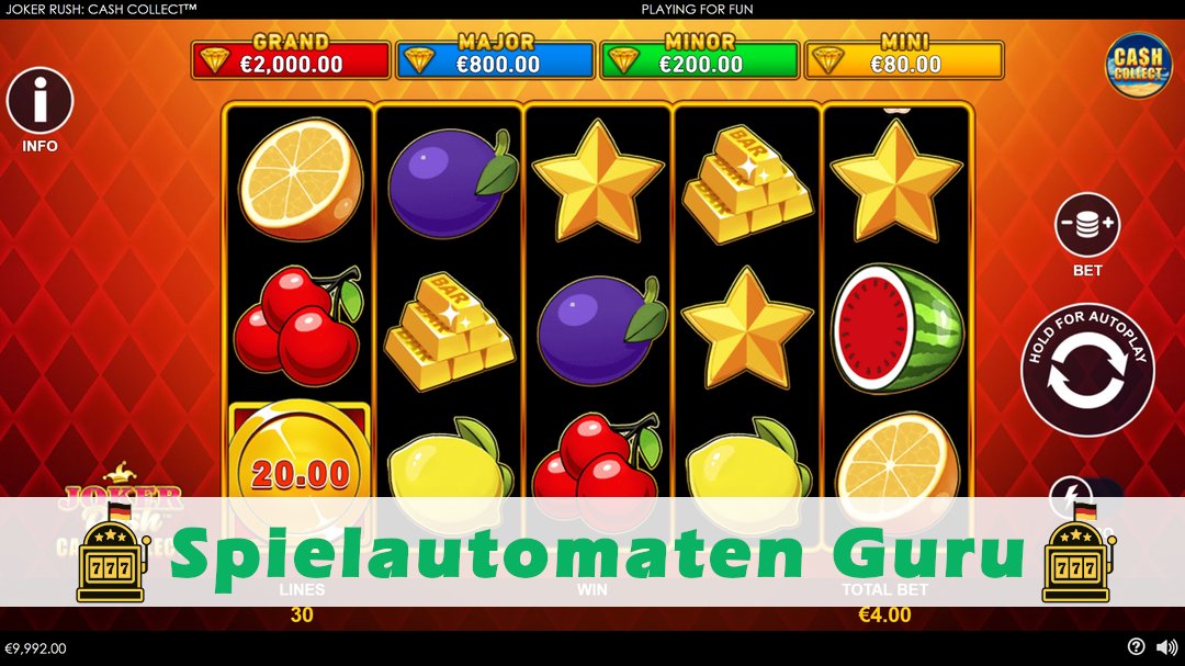 Screenshot der Demo-Version des Spiels Joker Rush Collect Em Demo des Spielautomaten Joker Rush Collect Em