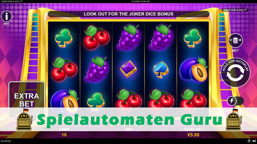 Screenshot der Demo-Version des Spiels Joker Spin & Roll Demo des Spielautomaten Joker Spin & Roll