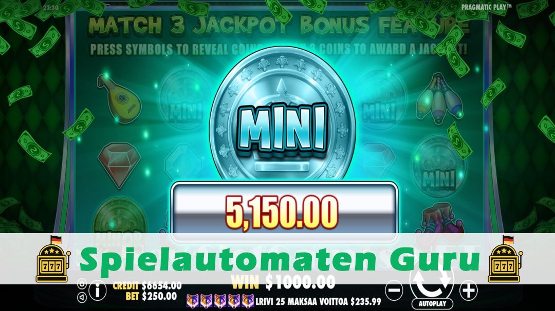 Screenshot der Demo-Version des Spiels Jokers Jewels Cash Demo des Spielautomaten Jokers Jewels Cash
