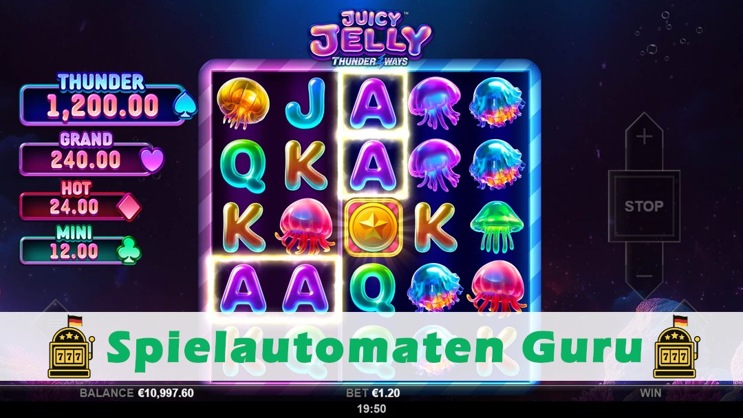Screenshot der Demo-Version des Spiels Juicy Jelly Thunder Ways Demo des Spielautomaten Juicy Jelly Thunder Ways