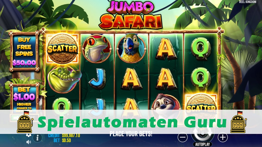 Screenshot der Demo-Version des Spiels Jumbo Safari Demo des Spielautomaten Jumbo Safari