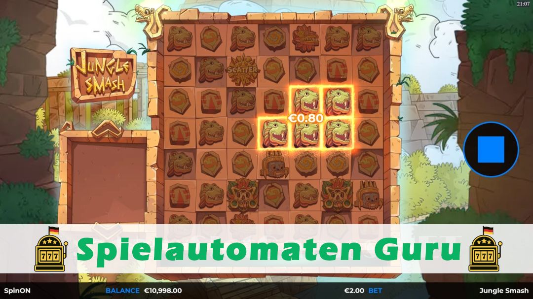 Screenshot der Demo-Version des Spiels Jungle Smash Demo des Spielautomaten Jungle Smash