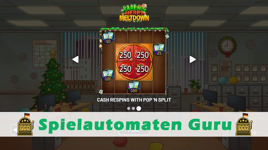 Screenshot der Demo-Version des Spiels Karens Merry Meltdown Demo des Spielautomaten Karens Merry Meltdown