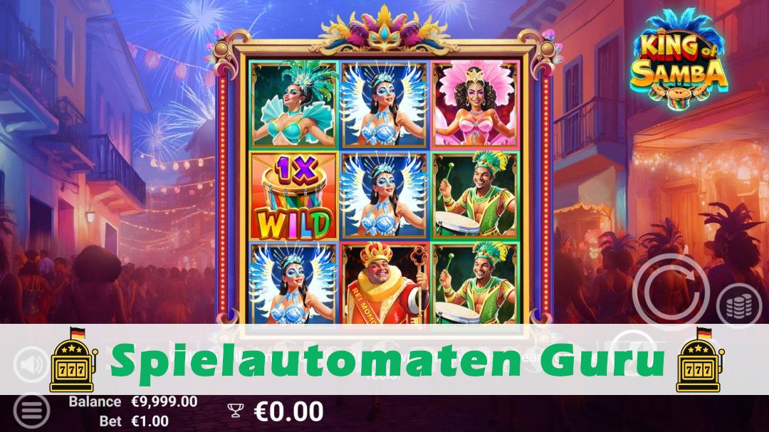 Screenshot der Demo-Version des Spiels King of Samba Demo des Spielautomaten King of Samba