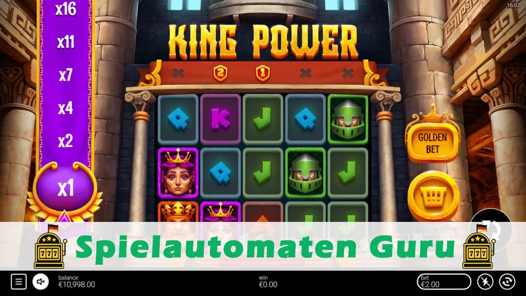 Screenshot der Demo-Version des Spiels King Power Demo des Spielautomaten King Power